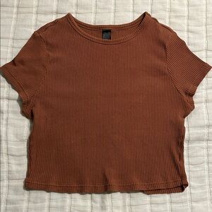 SHEIN Rust Ribbed Crop Top